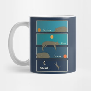 Morning noon evening night cat life Mug